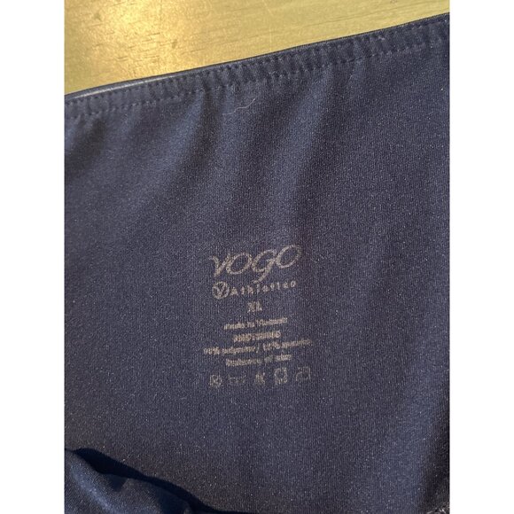 Striped High-Waisted Yoga Leggings - Size M - Navy & Gray - VOGO - Stretchy Acti - Picture 4 of 6